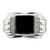 Sterling Silver Rhodium-plated CZ and Onyx Ring QR1277-11