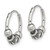 Sterling Silver Antiqued Beaded Endless Hoop Earrings QE13312