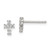Sterling Silver Rhodium-plated Polished CZ Cross Post Earrings QE12948