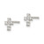 Sterling Silver Rhodium-plated Polished CZ Cross Post Earrings QE12948