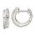 Sterling Silver Polished CZ Hinged Hoop Earrings QE16301