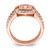 Sterling Silver 3 Piece Rose-tone Pink Crystal & CZ Ring Set QR6935-6