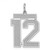 Sterling Silver/Rhodium-plated Satin Number 12 Charm QPP12