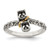 Sterling Silver Antiqued w/14k 2-stone Mother's Ring Mounting QMR10/2-7