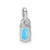 Sterling Silver Rhodium Plated Diamond & Sky Blue Topaz Oval Pendant QP2986BT