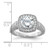 Sterling Silver Rhodium-plated 8mm Center CZ Halo Ring QR6943-7