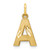 10K Satin Diamond-cut Initial A Charm 10C768A