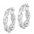 Sterling Silver Rhodium Plated Twisted 3.5x20mm Hoop Earrings QE6745