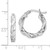 Sterling Silver Rhodium Plated Twisted 3.5x20mm Hoop Earrings QE6745