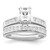 Sterling Silver Rhodium-plated 2-Piece CZ Size 7 Wedding Set Ring QR1337-7