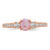 Sterling Silver Rose-tone Created Pink Opal and CZ Ring QR7146-6