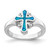 Sterling Silver Rhodium-plated Blue Inlay Created Opal Cross Ring QR6572-7