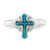 Sterling Silver Rhodium-plated Blue Inlay Created Opal Cross Ring QR6572-7
