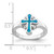 Sterling Silver Rhodium-plated Blue Inlay Created Opal Cross Ring QR6572-7
