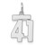 Sterling Silver/Rhodium-plated Polished Number 41 Charm QSS41