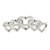 Sterling Silver Satin Finish Diamond Cut Five Heart Pin QP394