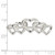 Sterling Silver Satin Finish Diamond Cut Five Heart Pin QP394