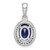 Sterling Silver Rhod-plated Dark Blue and White CZ Oval Pendant QP4248