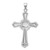 Sterling Silver Rhodium-plated Lab Created Blue Opal and Clear CZ Cross Pendant QP5143
