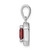 Sterling Silver Rhodium Plated Clear CZ and Square Red CZ Pendant QP5265JAN