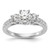 14K White Gold Lab Grown Diamond VS/SI FGH 3-Stone Complete Eng Ring RM2972E-050-6CWLG