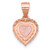 Sterling Silver Rose-plated Pink Crystal Heart and Clear CZ Pendant QP5055