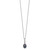 Sterling Silver Rhod-plat 8-9mm Black FWC Pearl CZ Necklace QH5492-17