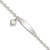 Sterling Silver Polished Rolo Link ID Heart Dangle Bracelet QID213-7.5