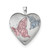 Sterling Silver RH-plated 20mm Enamel Butterflies Heart Locket Necklace QLS230-18