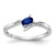 14k White Polished Oval Diamond Blue Sapphire Bypass Ring RM5740-SA-001-WA