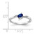 14k White Polished Oval Diamond Blue Sapphire Bypass Ring RM5740-SA-001-WA