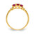14k Polished Triple Ruby and Diamond 3-stone Ring RM5764-RU-003-YA