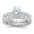 Sterling Silver Rhodium-plated CZ 2 Piece Wedding Set Ring QR1333-7