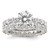 Sterling Silver Rhodium-plated CZ 2 Piece Wedding Set Ring QR1333-7