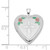 Sterling Silver Rhodium-plated 20mm Enameled Flower and Cross Heart Locket QLS313