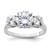 Sterling Silver Rhodium-plated Three Stone CZ Ring QR1317-6