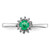 Sterling Silver Rhodium-plated Round Emerald & Diamond Ring QR2799-6
