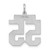 Sterling Silver/Rhodium-plated Satin Number 55 Charm QPM55