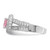 Sterling Silver Rhodium plated 10mm Clear CZ and Pink Heart CZ Ring QR1394-8