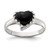 Sterling Silver Onyx Heart Ring QR1069-8