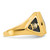 10k Men's Polished, Antiqued & Textured Onyx Masonic Ring 10Y4098M