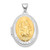 Sterling Silver RH-pltd w/Yellow Rhod 23mm St Christopher Oval Locket QLS934