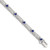 Sterling Silver Rhodium-plated Blue Glass and CZ 7.25 inch Bracelet QX436CZ