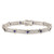Sterling Silver Rhodium-plated Blue Glass and CZ 7.25 inch Bracelet QX436CZ