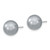 Majestik Sterling Silver Rhodium-plated 10-11mm Grey Imitation Shell Pearl Stud Earrings QMJE10G