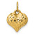 10K Polished & Textured 3-D Heart Pendant 10D2887