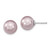 Majestik Sterling Silver Rhodium-plated 10-11mm Purple Imitation Shell Pearl Stud Earrings QMJE10PU