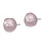 Majestik Sterling Silver Rhodium-plated 10-11mm Purple Imitation Shell Pearl Stud Earrings QMJE10PU
