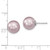 Majestik Sterling Silver Rhodium-plated 10-11mm Purple Imitation Shell Pearl Stud Earrings QMJE10PU