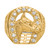 14k Mens Diamond Horseshoe with Horse in Center Ring RM5837-050-YA